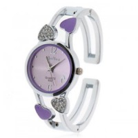 Montre-bracelet à quartz Femme Décoration Coeur (Cadran violet)