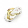 Pendentif-clé USB 4 GB enforme tong avec strass